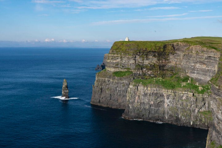 a rocky island in the middle of a body of water